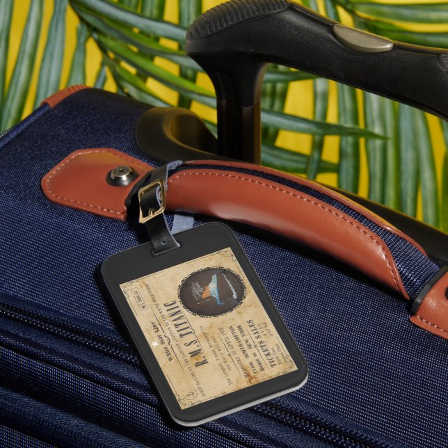 RMS TITANIC BOARDING-WERBUNG GEPÄCKANHÄNGER (Vorderseite Insitu 1)