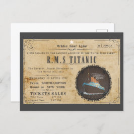 RMS TITANIC BOARDING-WERBUNG POSTKARTE