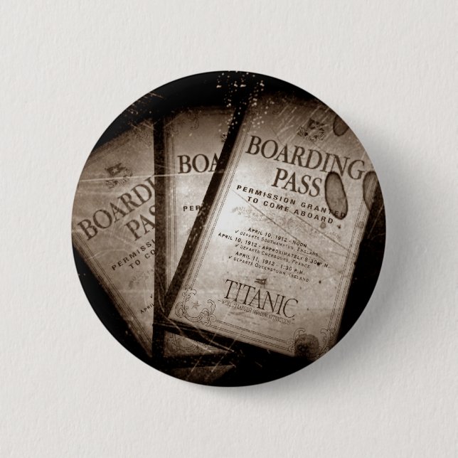 RMS Titanic Bordkarten Button (Vorderseite)