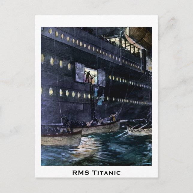 RMS Titanic Escape zu den Rettungsbooten schnell! Postkarte (Vorderseite)
