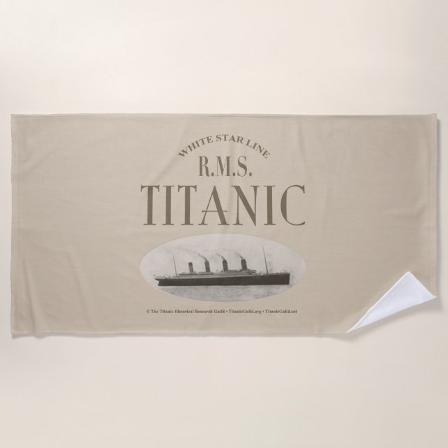 RMS Titanic Ghost Ship Sepia Beach Handtuch (Vorderseite)