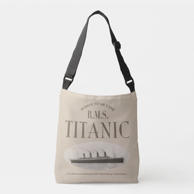 RMS Titanic Ghost Ship Sepia Crossbody Bag Tragetaschen Mit Langen Trägern (Vorderseite)