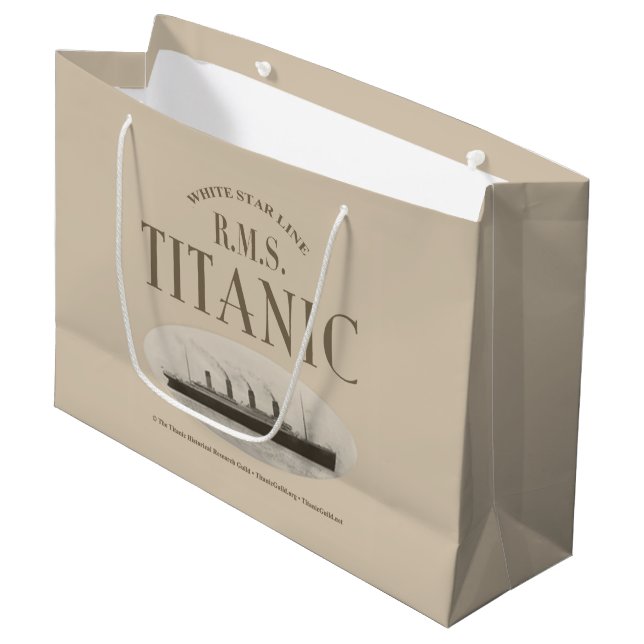 RMS Titanic Ghost Ship Sepia Geschenktasche Große Geschenktüte (Vorderseite Schrägansicht)