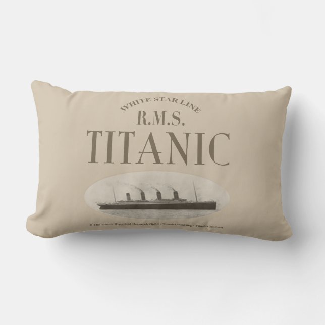 RMS Titanic Ghost Ship Sepia Lumbar Pillow (13x21) Lendenkissen (Vorderseite)