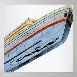 RMS Titanic Iceberg Schäden Poster