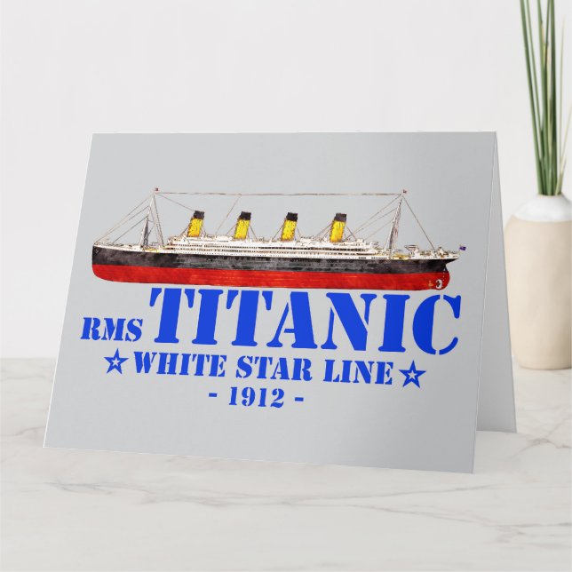 RMS Titanic Illustration - White Star Line 1912 Dankeskarte (Vorderseite)