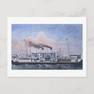 RMS Titanic interne Illustration Vintage Postkarte