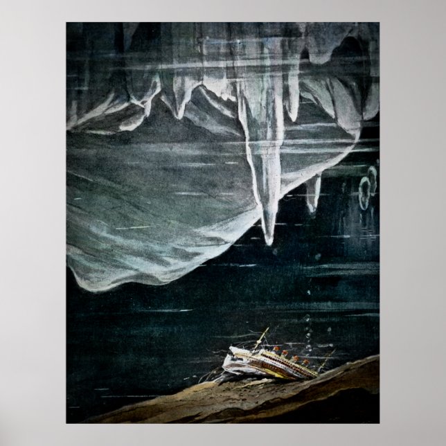 RMS Titanic liegt am unteren Ende des Atlantiks Poster (Vorne)