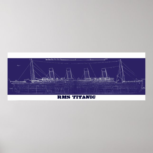 RMS Titanic Original Blueprint, verbessert für Far Poster (Vorne)
