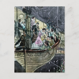 RMS Titanic Panik auf Deck Rush für die Rettungsbo Postkarte