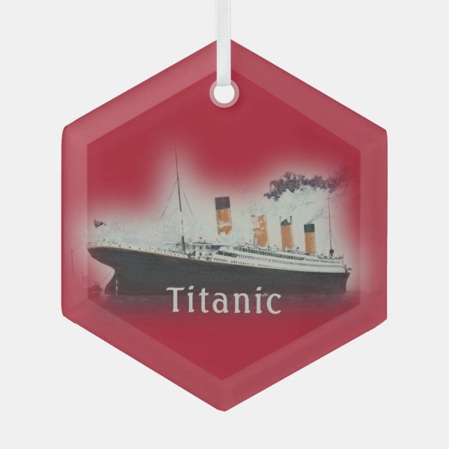RMS Titanic Red Christmas Glass Ornament (Vorderseite)