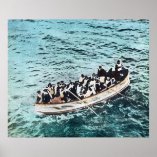 RMS Titanic Rettungsboot Vintage handkoloriert Poster