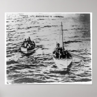 RMS Titanic - Rettungsboote auf dem Weg zu RMS Kar Poster