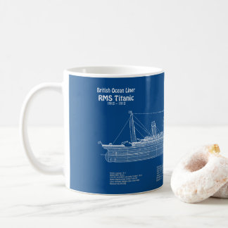 RMS Titanic Ship Blueprint Pläne ABD Kaffeetasse