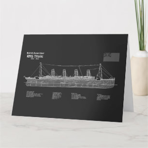 RMS Titanic Ship Blueprint Plans PBD Dankeskarte