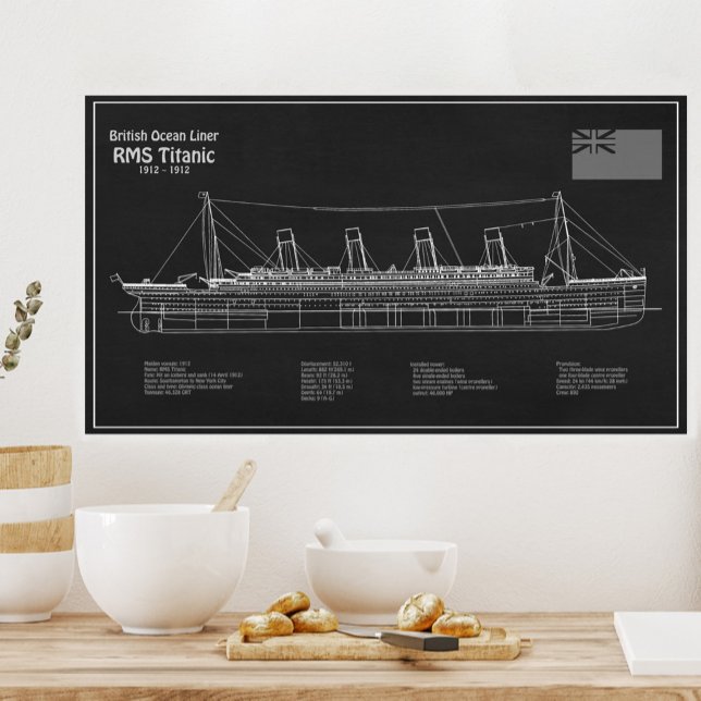 RMS Titanic Ship Blueprint Plans PBD Poster (Von Creator hochgeladen)