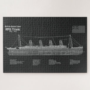 RMS Titanic Ship Blueprint Plans PBD Puzzle