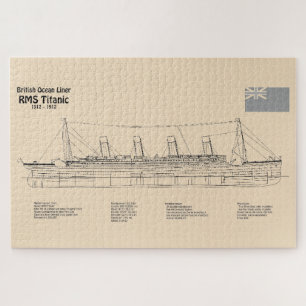RMS Titanic Ship Blueprint Plans SD Puzzle
