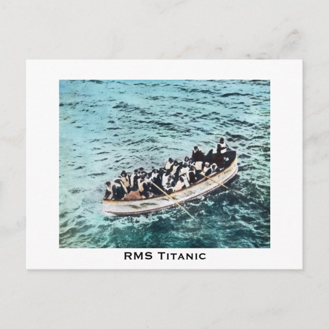 RMS Titanic Survivors in Rettungsbooten Vintag Postkarte (Vorderseite)