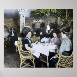 RMS Titanic Tea Time and Entertainment Vintag Poster