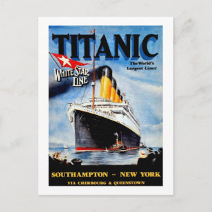 RMS Titanic Travel Ad Postkarte