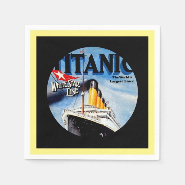 RMS Titanic Travel Ad Serviette (Vorderseite)