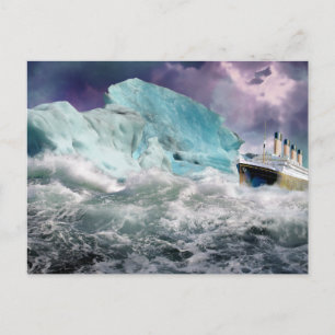 RMS Titanic und Iceberg Malerei Postkarte