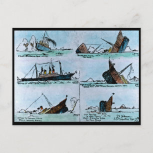 RMS Titanic Vintage-Illustration des Untergangs Postkarte