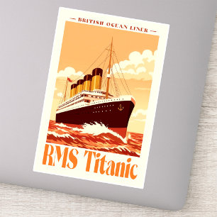 RMS Titanic Vintage Poster. Retro-Ozeandampfer-Kun Aufkleber