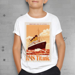 RMS Titanic Vintage Poster. Retro Ozeandampfer Kun T-Shirt
