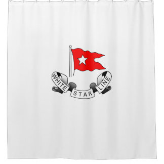 RMS Titanic White Star Line - Red Flag Star Logo Duschvorhang