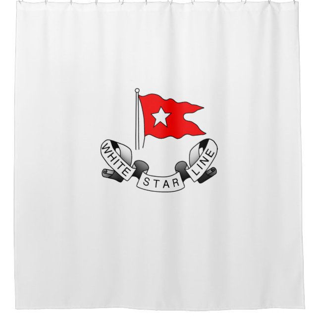 RMS Titanic White Star Line - Red Flag Star Logo Duschvorhang (Vorderseite)