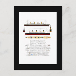RMS Titanic Zeichn und Diagramm Postkarte