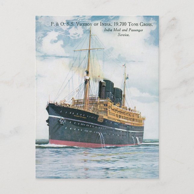 RMS Viceroy aus Indien Postkarte (Vorderseite)