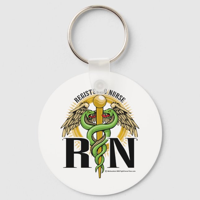 RN Caduceus Green Schlüsselanhänger (Vorderseite)