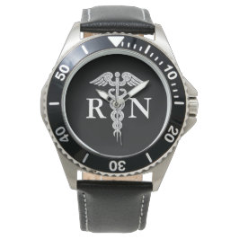 RN Caduceus Medical Black Armbanduhr