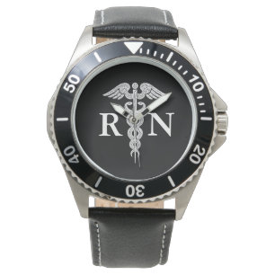RN Caduceus Medical Black Armbanduhr