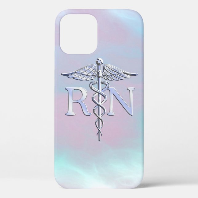 RN Caduceus Medical Mother Pearl Decor Case-Mate iPhone Hülle (Rückseite)