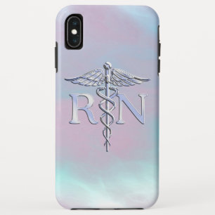 RN Caduceus Medical Mother Pearl Decor iPhone XS Max Hülle