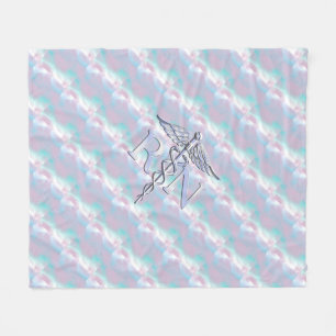 RN Caduceus Medical Mother Pearl Decor Fleecedecke