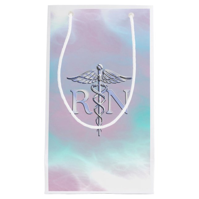 RN Caduceus Medical Mother Pearl Decor Kleine Geschenktüte (Vorderseite)