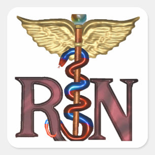 RN Caduceus Quadratischer Aufkleber