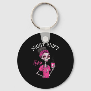 Rn Icu Night Shift Nurse Skelett Schlüsselanhänger
