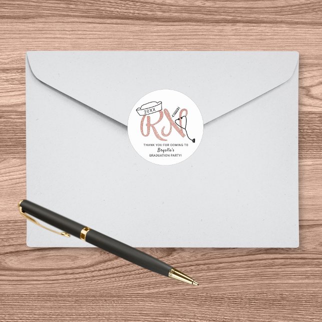 RN Krankenschwester Graduiertengruppe danke Ihnen  Runder Aufkleber (Von Creator hochgeladen)