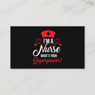 RN LVN CNA Krankenschwester Superpower Cool Nursin Visitenkarte