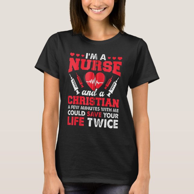 Rn Lvn Cna Nurse Grad Christliche Coole Nursing Gr T-Shirt (Vorderseite)