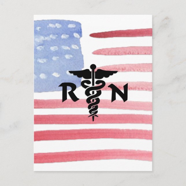 RN Medical Symbol Postkarte (Vorderseite)