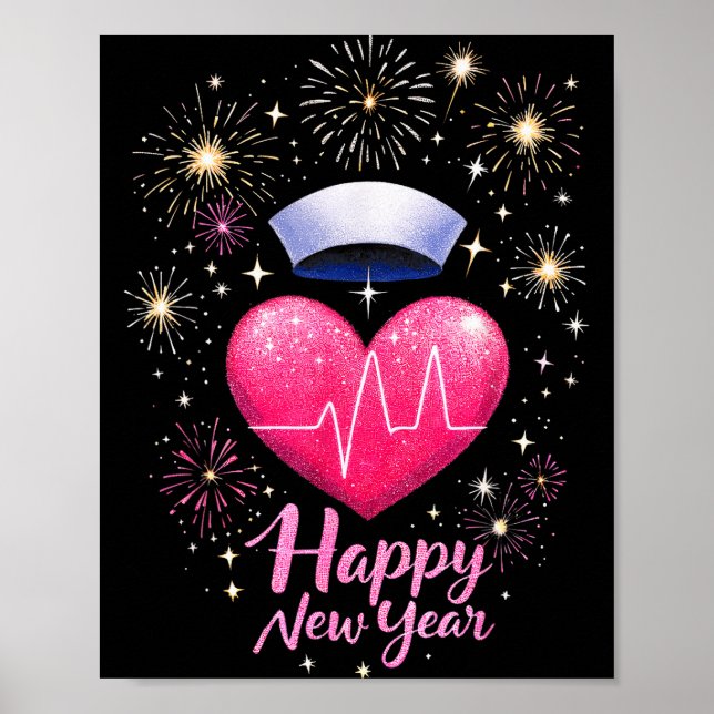 Rn New Year’s Eve Celebration Happy New Year Nurse Poster (Vorne)
