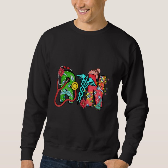 RN Nurse Christmas Nursing Group Nurse Stethoscope Sweatshirt (Vorderseite)