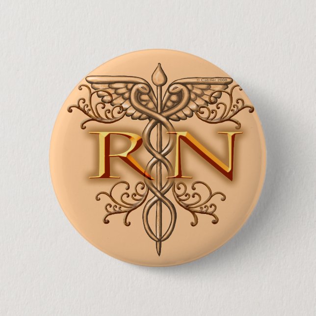 RN Nurse custom namepin Button (Vorderseite)